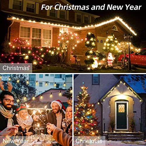 BRIMAX 50ft Outdoor String Lights | 50 G40 Shatterproof LED Bulbs | 2200K