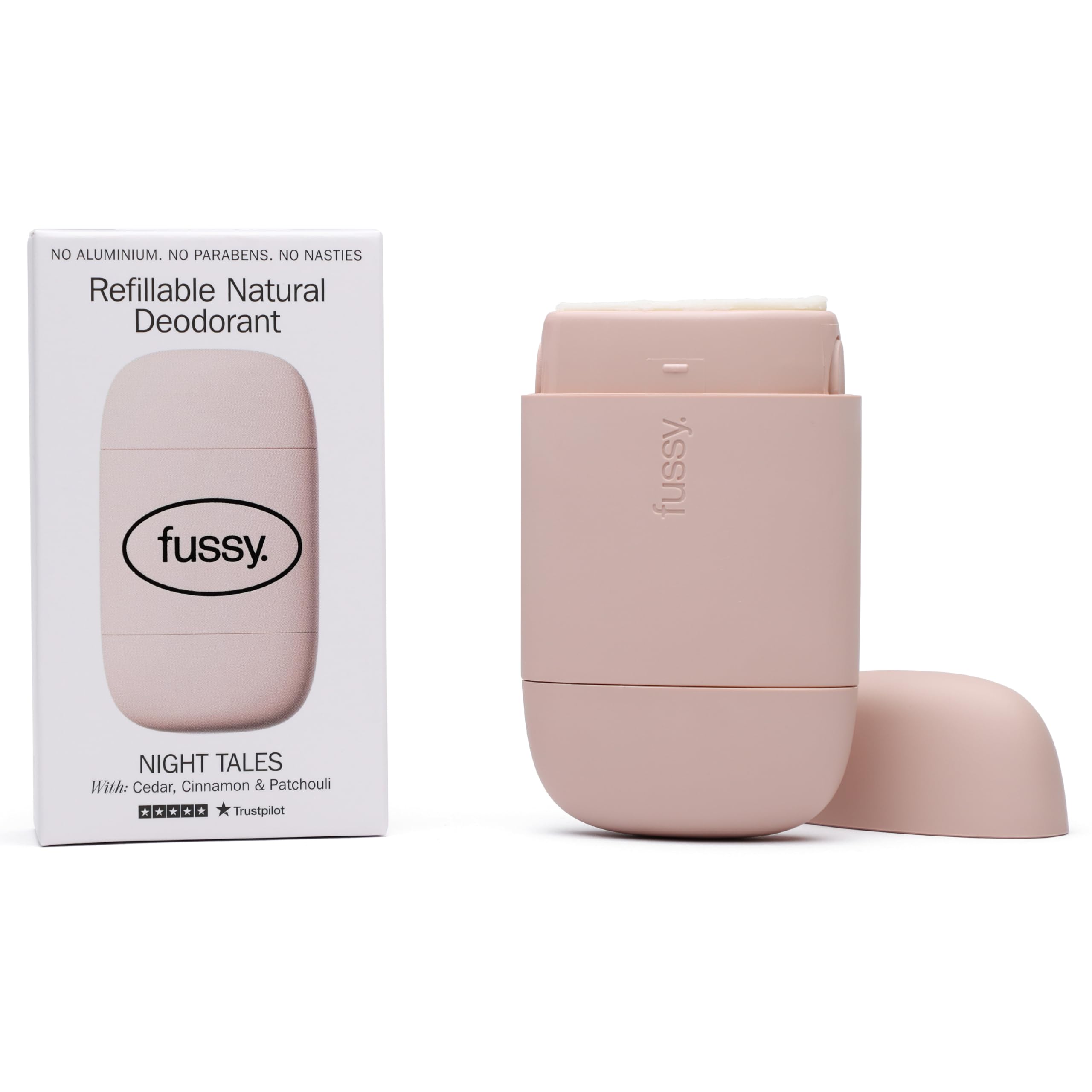 Fussy Natural Refillable Deodorant – Blush Pink Case | Flora Scent