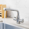 Kitchen Sink Mixer Tap | Chrome Solid Brass Swivel Monobloc