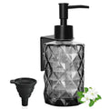 GKSCXEXE Wall Mounted Glass Soap Dispenser | 330ml Black & Stainless Steel
