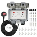 Anesty Outdoor Socket | IP66 Waterproof 2 Gang with 6m Extension Lead