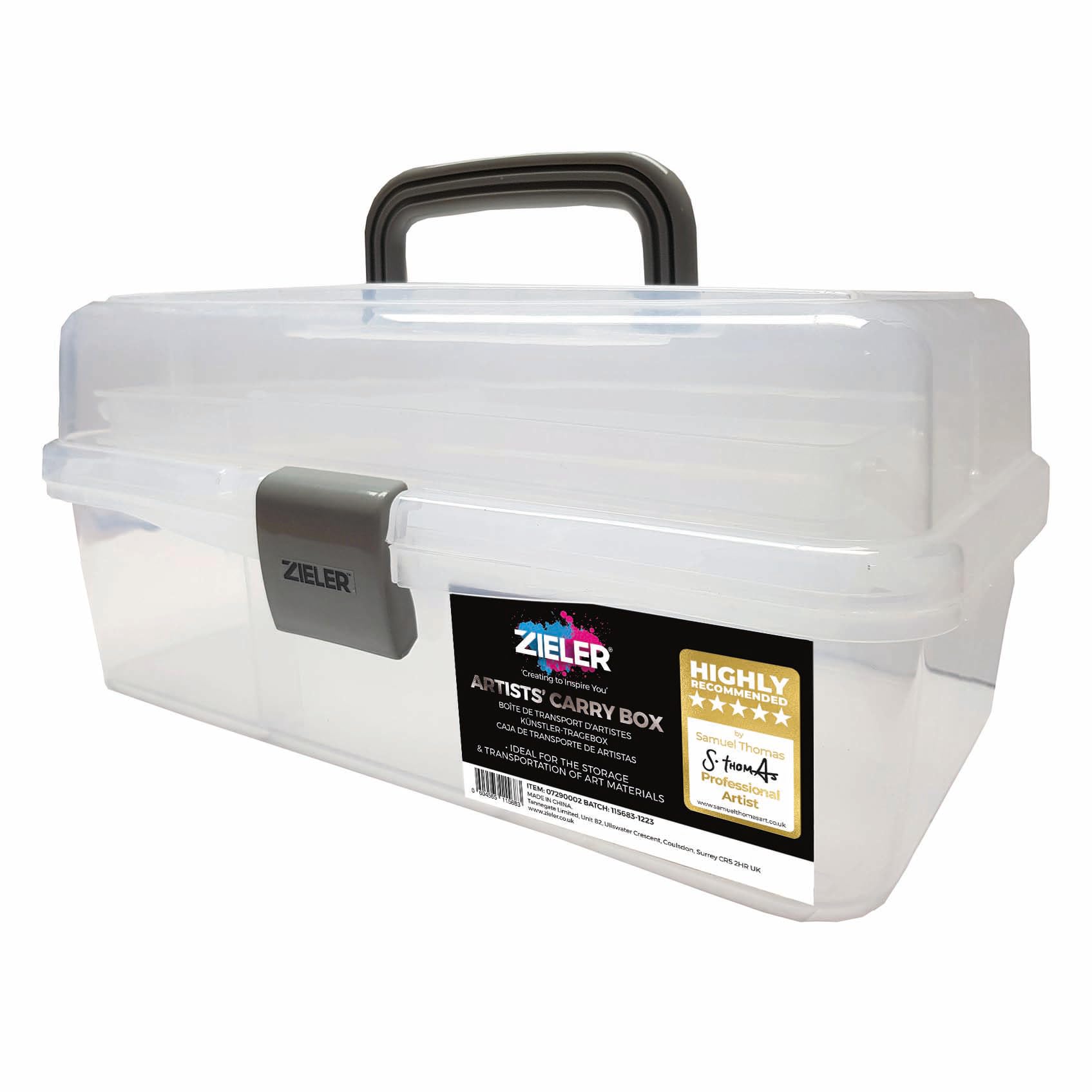 Zieler Artist Storage Box – Translucent White Craft & Paint Caddy