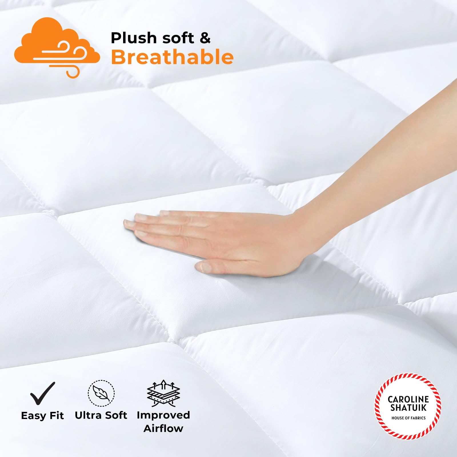 Caroline Shatuik Double Mattress Topper | 10cm Dual Layer Quilted