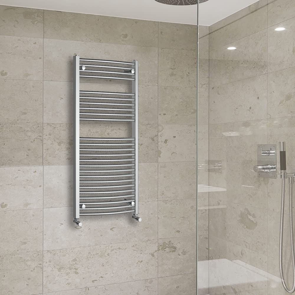 Warmehaus Curved Heated Towel Rail Radiator Ladder Chrome 1200x600mm - image 1