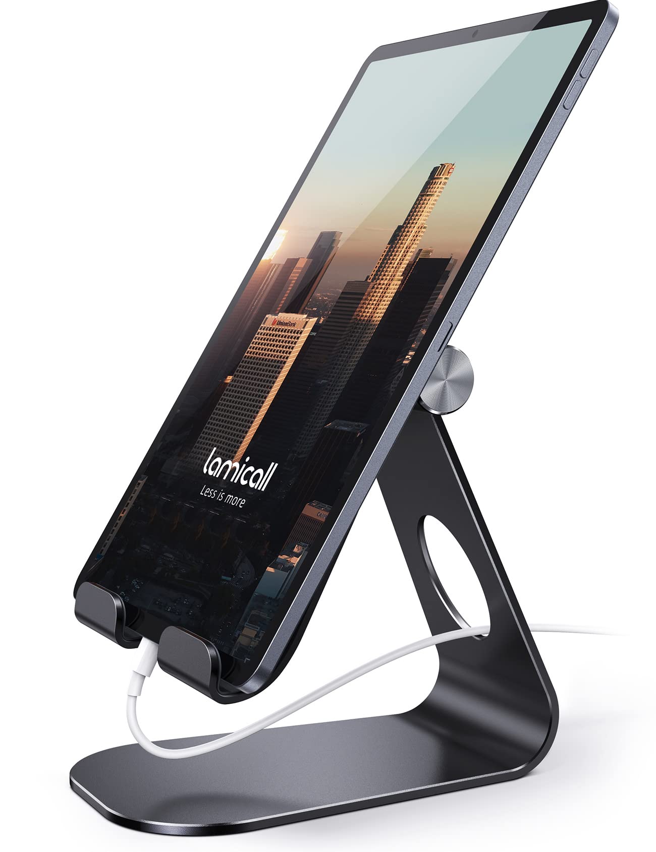 Lamicall Adjustable Tablet Stand – Desktop Holder for iPad & Samsung, Black