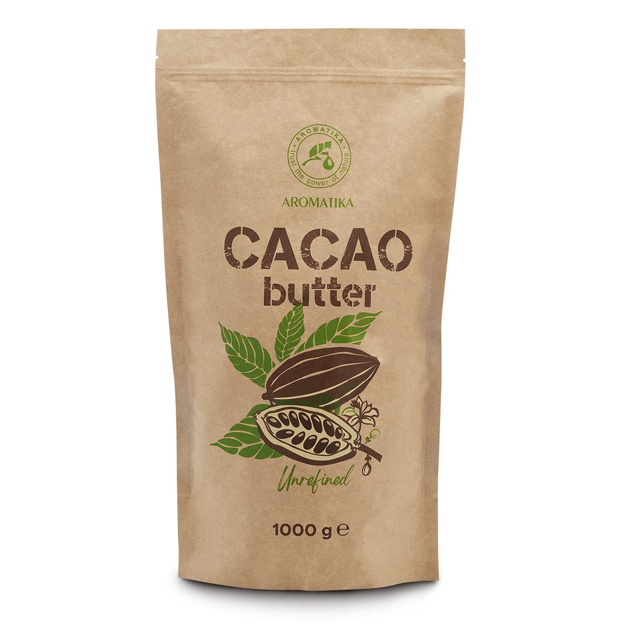 Raw Cacao Butter – 1kg Unrefined Cold Pressed Cocoa Butter