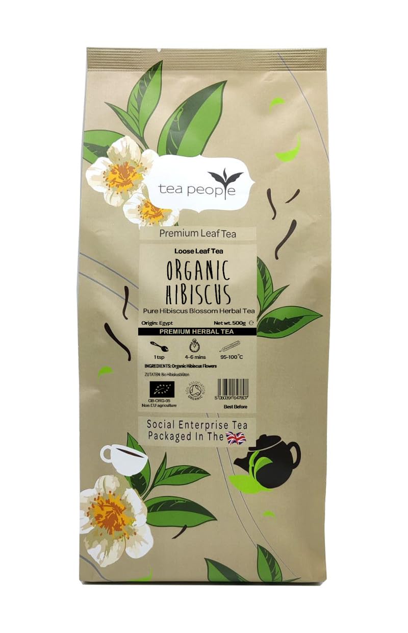 Tea People Organic Hibiscus Loose Leaf Herbal Tea - 500g Catering Pack