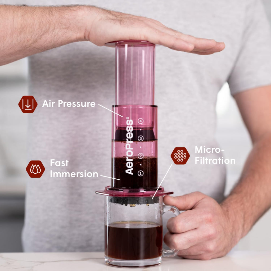 AeroPress Clear Coffee Press – Shatterproof Tritan 3-in-1 Brewer