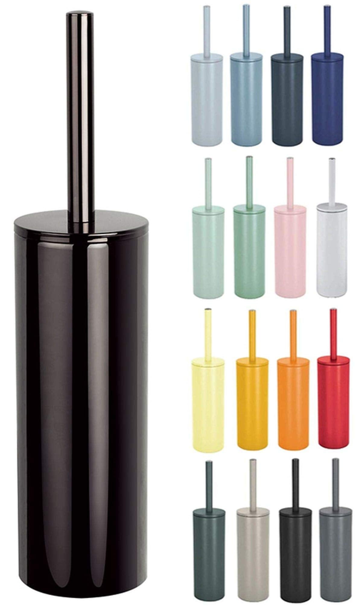 Spirella Nyo Steel Titan Toilet Brush – Stainless Steel, Black
