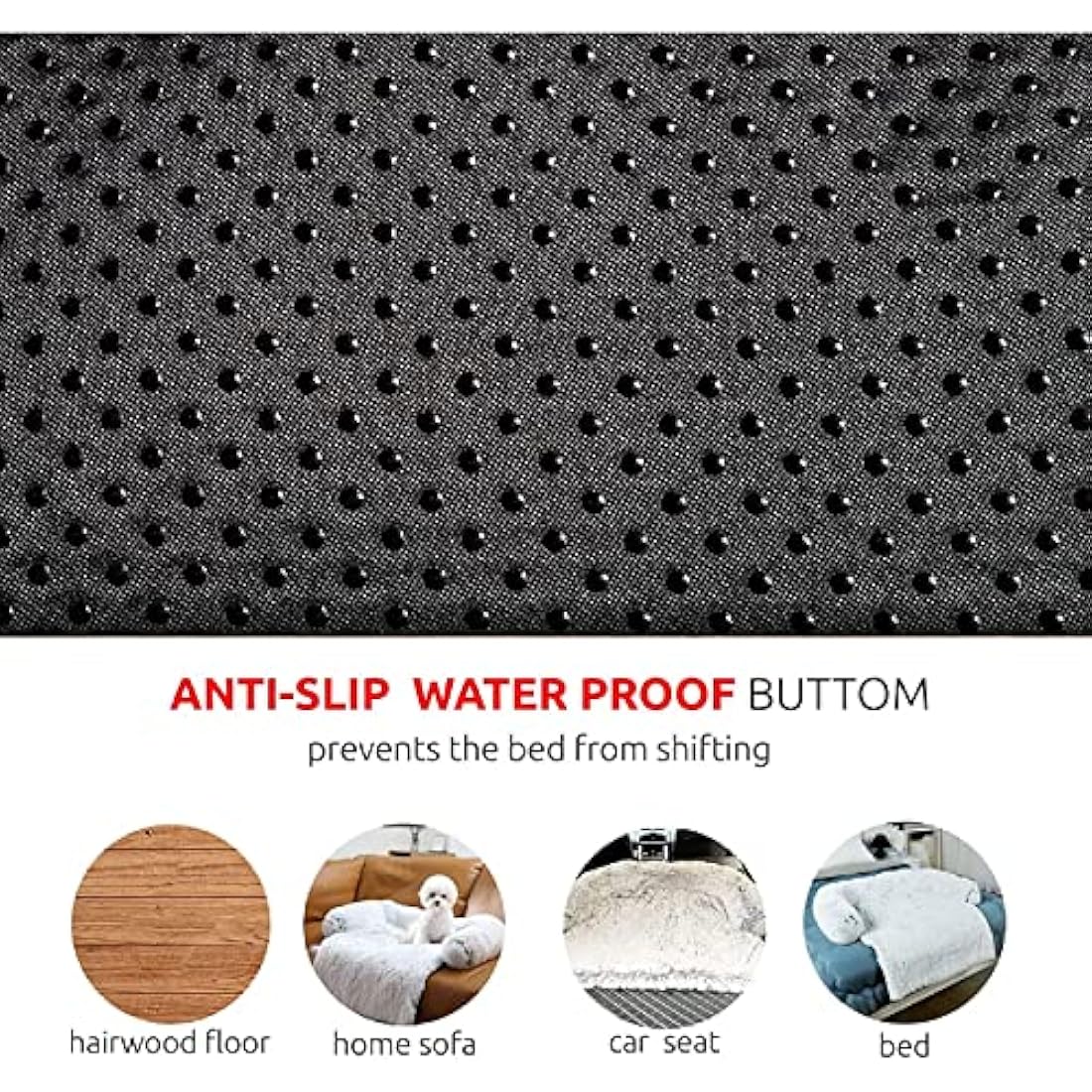 ANWA Plush Dog Sofa Bed Cover – Washable Non-Slip Furniture Protector