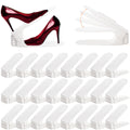 Noamus 24 Packs Shoe Slots Organizer, Adjustable 4 Level Shoe Stacker, Double Layer Stack Shoe Holder, White Plastic Shoes Space Saver - image 1