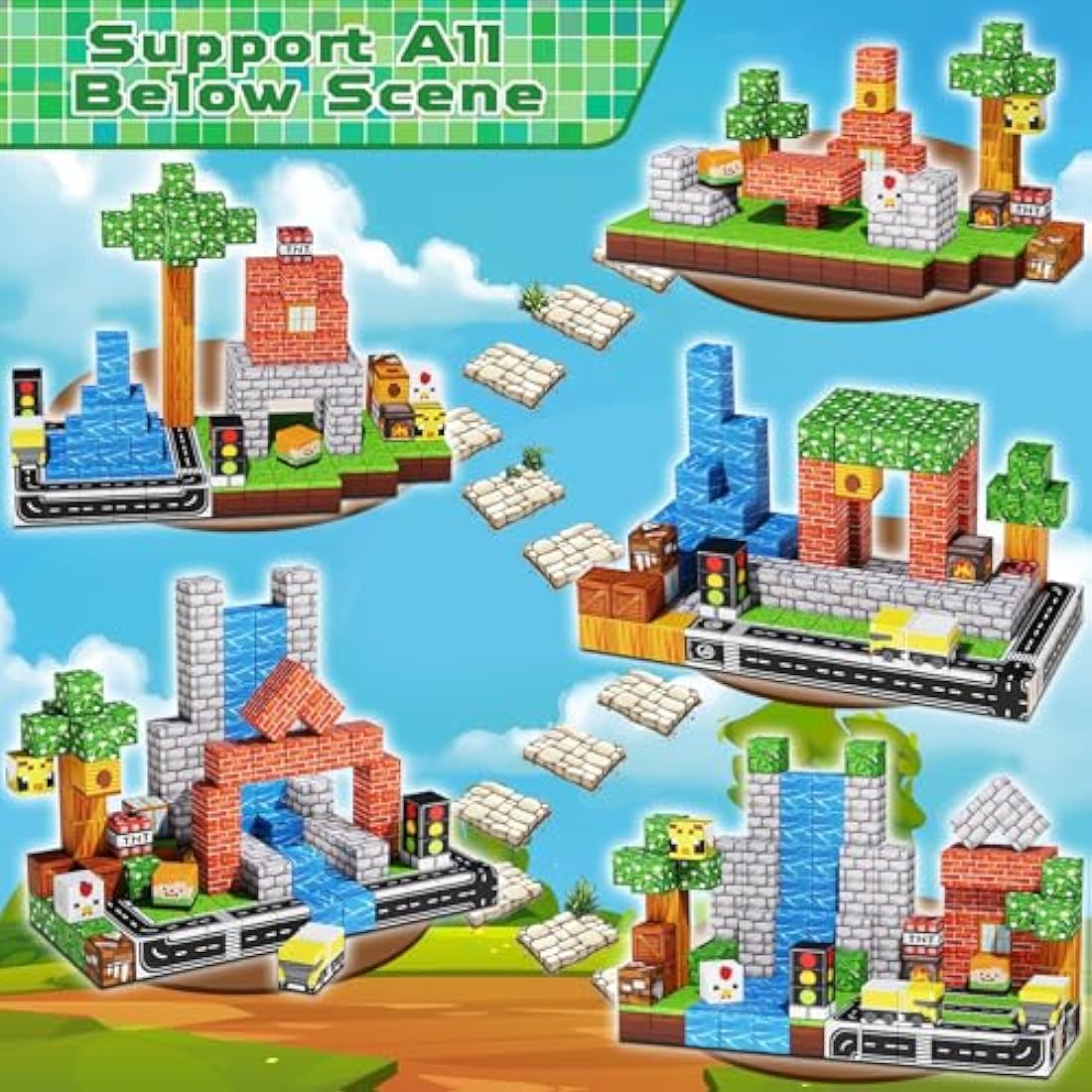 150PCS Magnetic Building Blocks – STEM Sensory Construction Toy