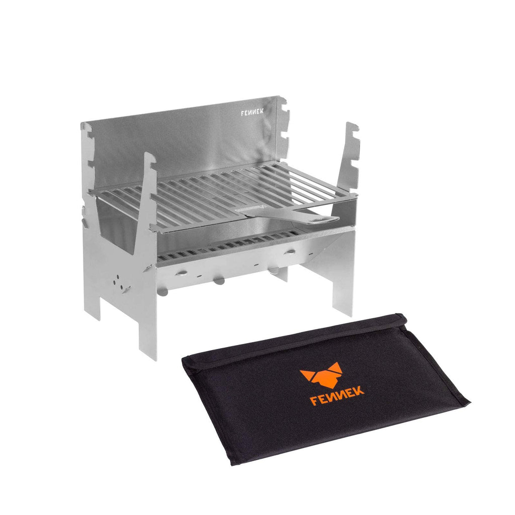 FENNEK Light Portable Charcoal Grill – Stainless Steel Camping Barbecue