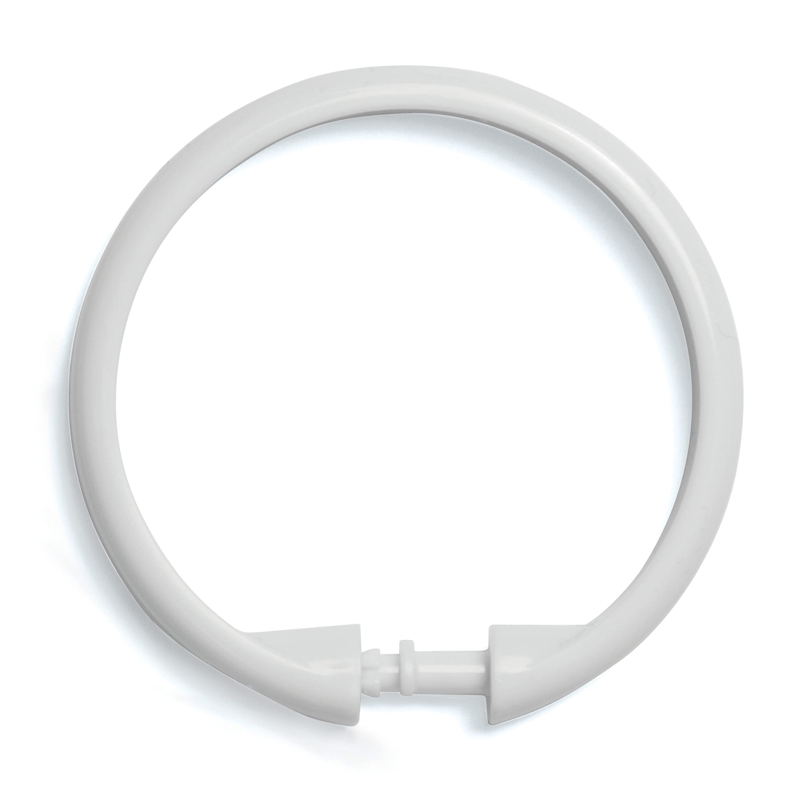 Kenney Rust-Proof Plastic Shower Curtain Rings – Easy Snap Closure, 12-Pack