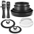 BEZIA 10-Piece Nonstick Cookware Set | Stackable Pans with Detachable Handles