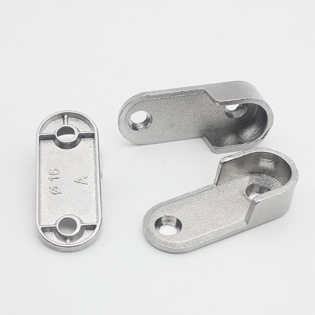 Oval Wardrobe Hanging Rail Rod Pole Socket, Stainless Steel Pipe Bracket, Wall Mount End Supports for Closet Curtain 16mm 20Pcs - image 3