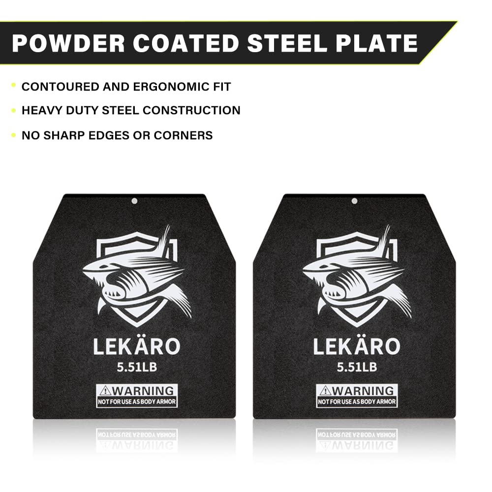 Weighted Vest Plates – 15.43LB Pair Powder Coated Steel