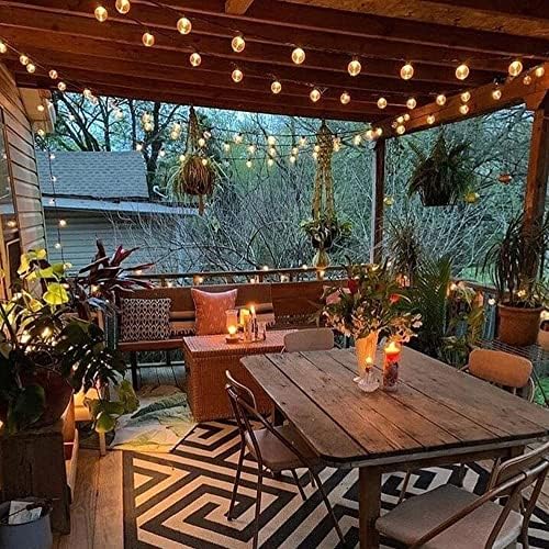 DSLebeen 100ft LED Festoon Lights | 50+2 Shatterproof G40 Bulbs | 2700K