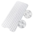 WELTRXE Extra Long Non-Slip Bath Mat – Anti-Mould PVC Bathtub Mat, White