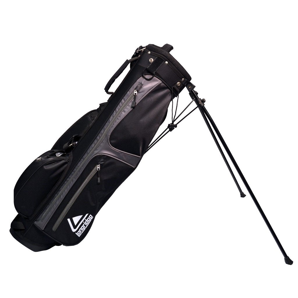 Longridge 6" Weekend Golf Stand Bag – Lightweight 4-Way Divider Black Silver