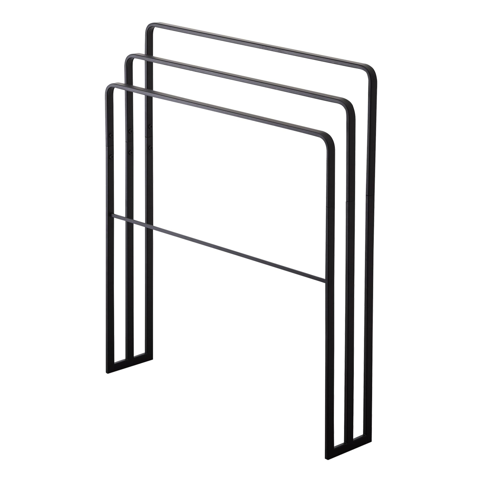 Yamazaki Tower 3-Bar Bath Towel Hanger – Minimalist Steel Rack, Black