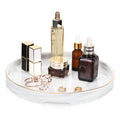 Shinowa Ceramic Vanity Tray – White Marble Decorative Countertop Organizer