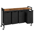 HOOBRO 4-Compartment Rolling Laundry Sorter | 159L Hamper with Shelves