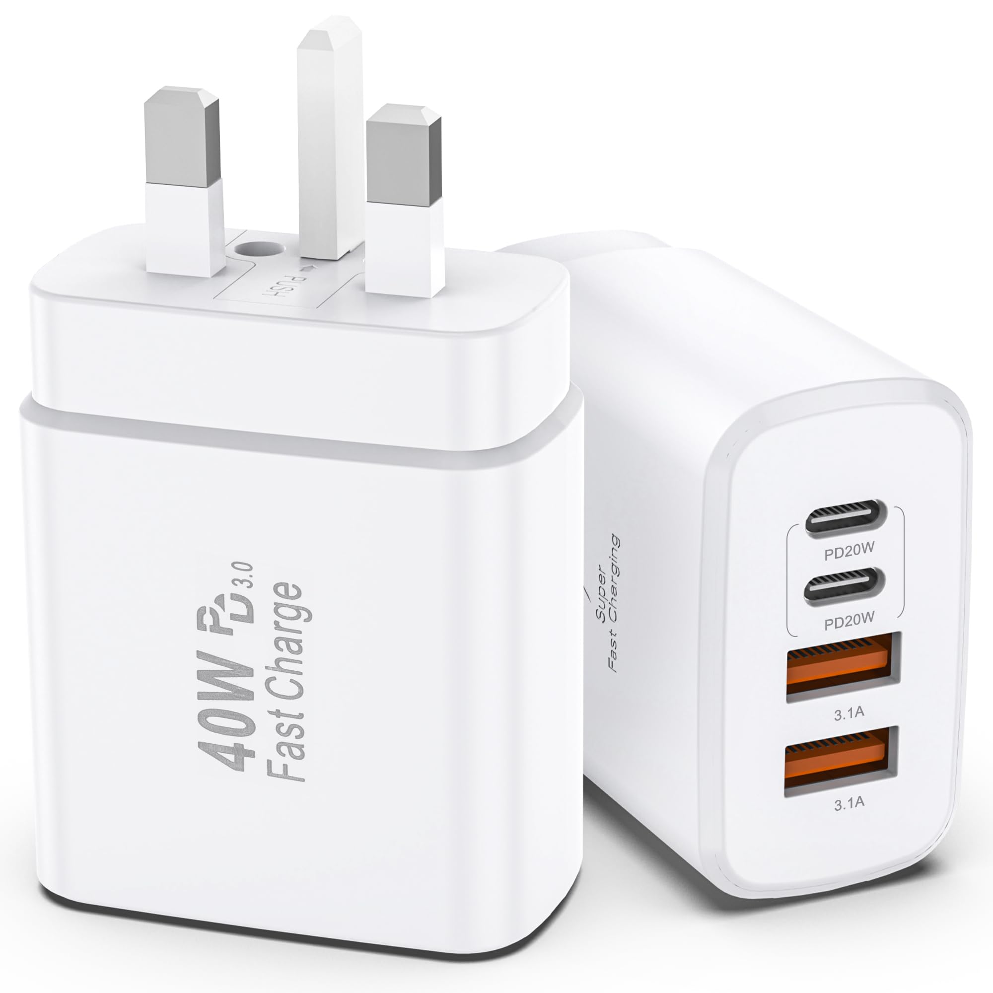 40W USB C Wall Charger – 4-Port Fast Charging Block