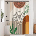 Boho Abstract Shower Curtain – Waterproof Mid Century Fabric