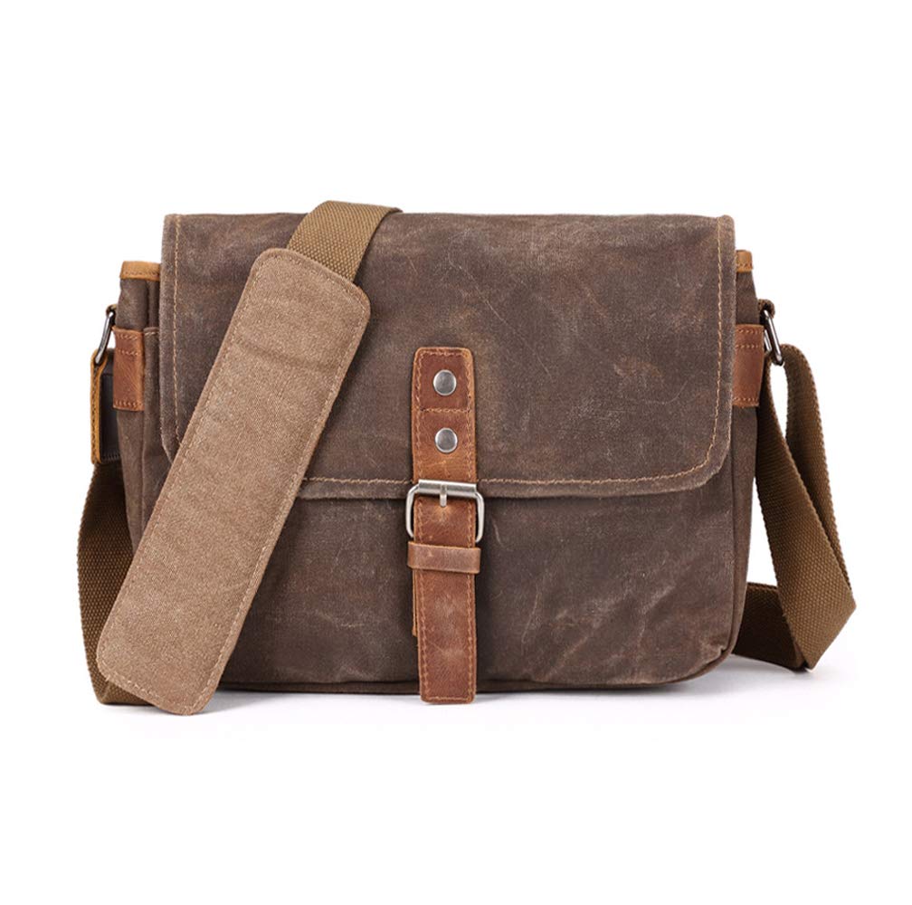 Waterproof Waxed Canvas Camera Bag | Vintage Messenger - Khaki