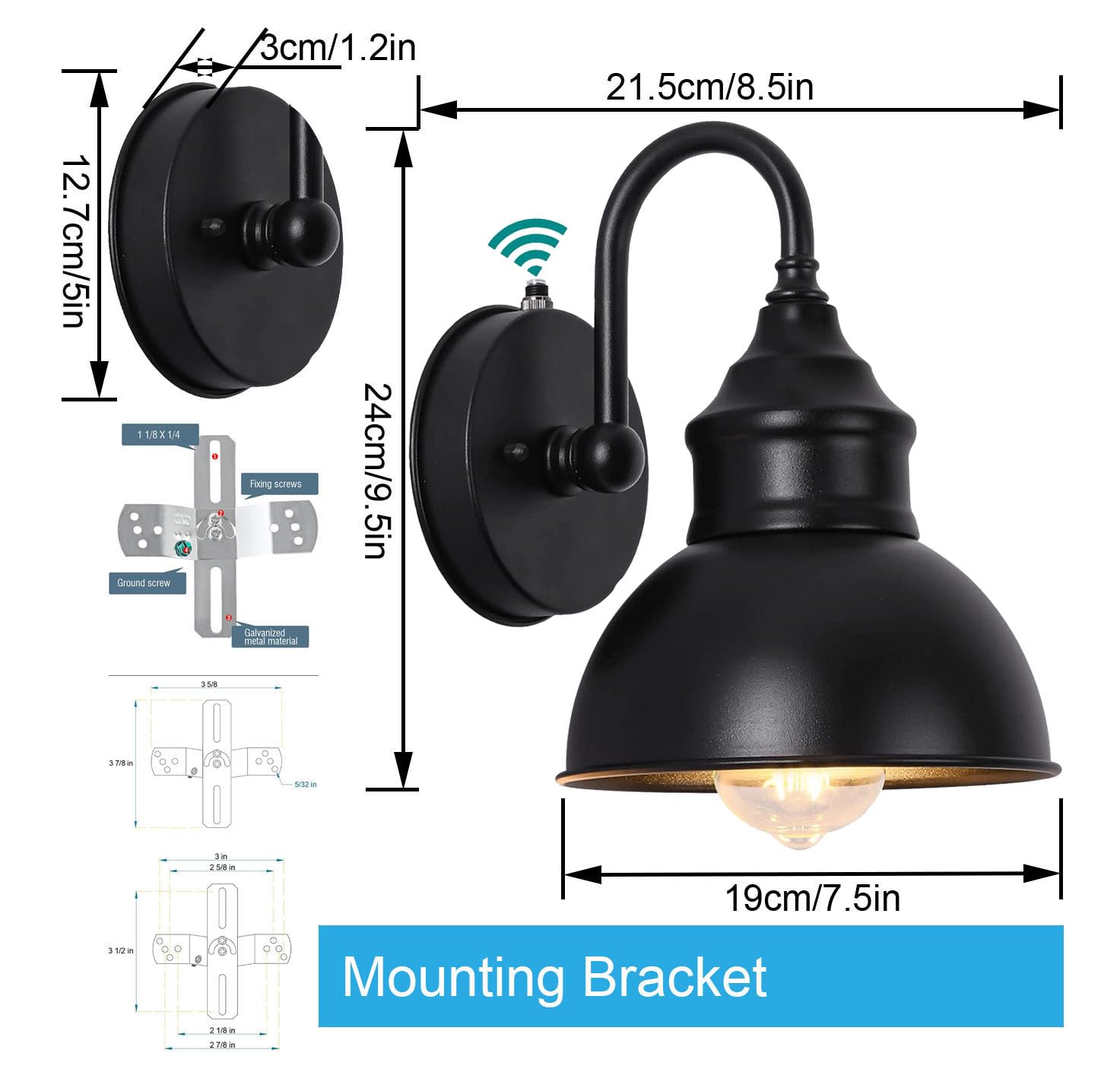 UYHGO Dusk to Dawn Outdoor Wall Lights – IP44 Waterproof Security Lamp
