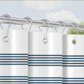 Lerores Blue Striped Shower Curtain | 120x200cm Anti-Mould Polyester