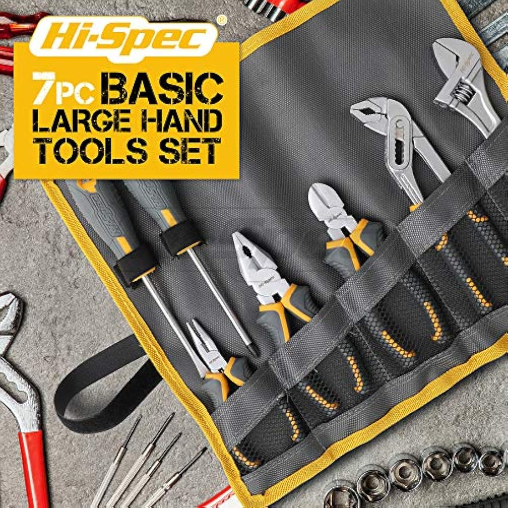 Hi-Spec 7pc Home DIY Repair Tool Kit – Compact Handyman Set with Roll Up Bag