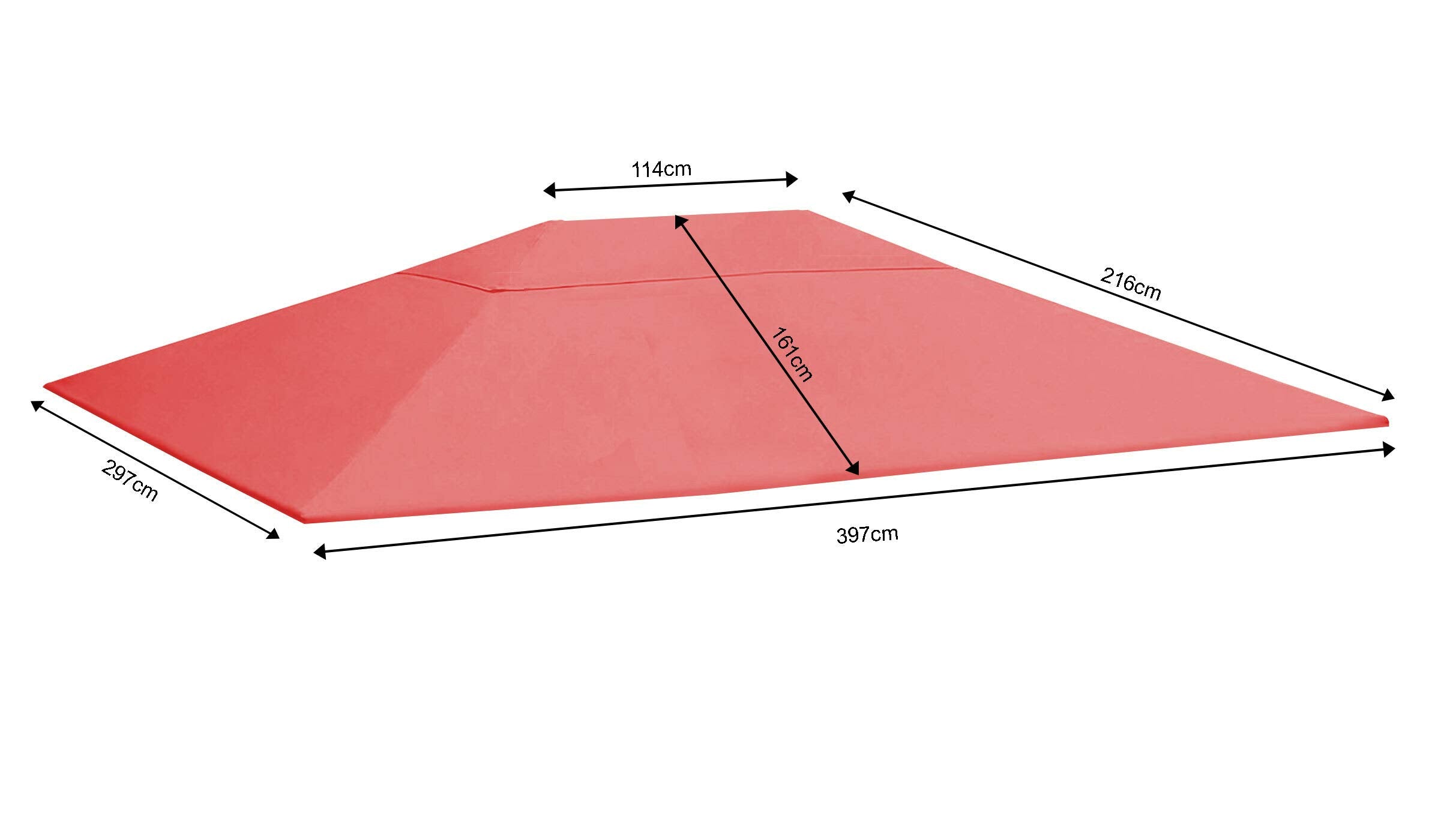 Quick Star Gazebo Replacement Roof 3x4m – Waterproof Orange-Red Canopy