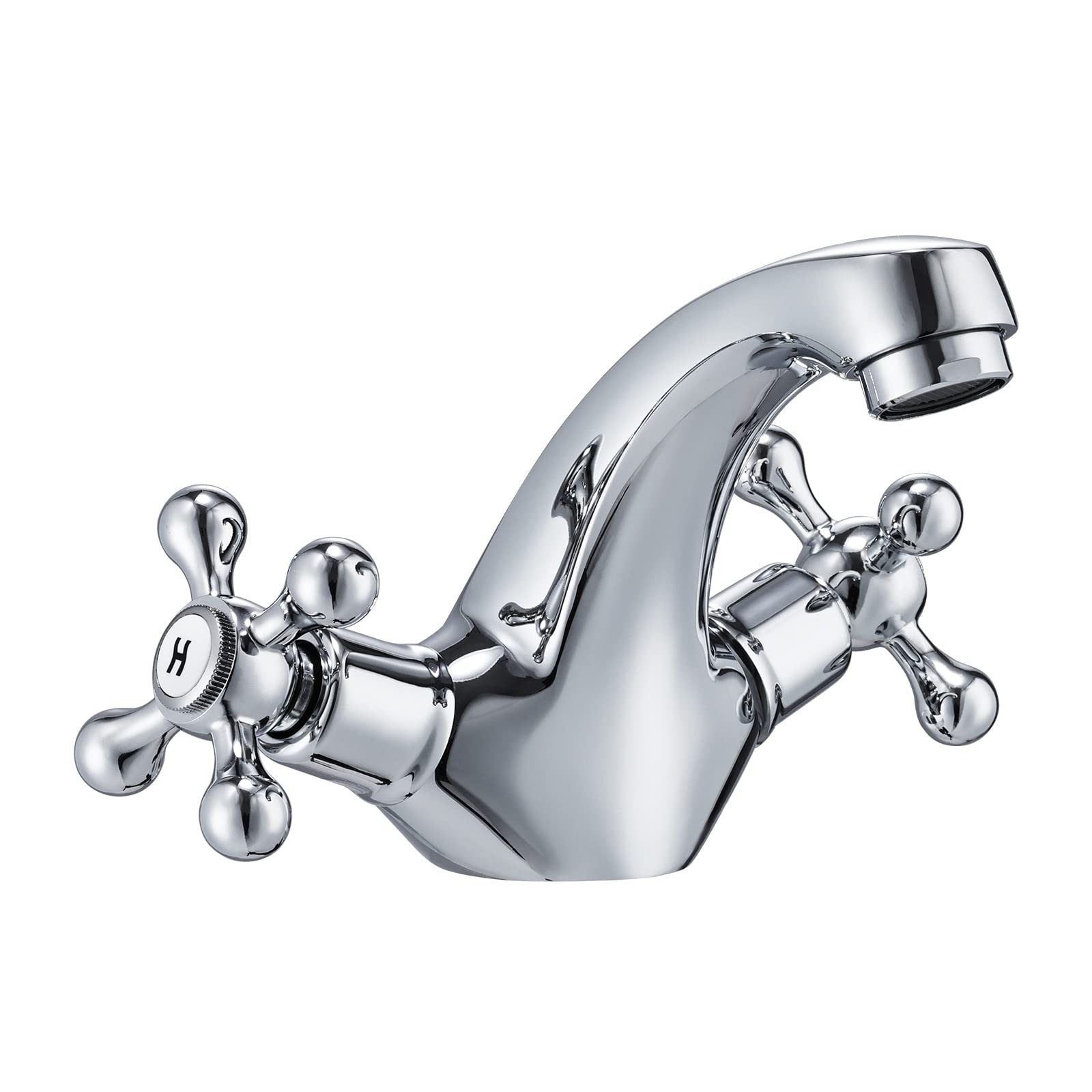 Peppermint Victorian Crosshead Basin Mixer Tap - Chrome
