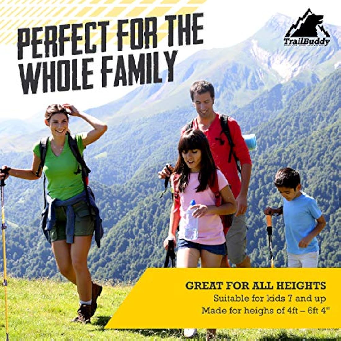 TrailBuddy Trekking Poles – Lightweight 7075 Aluminum Hiking Sticks
