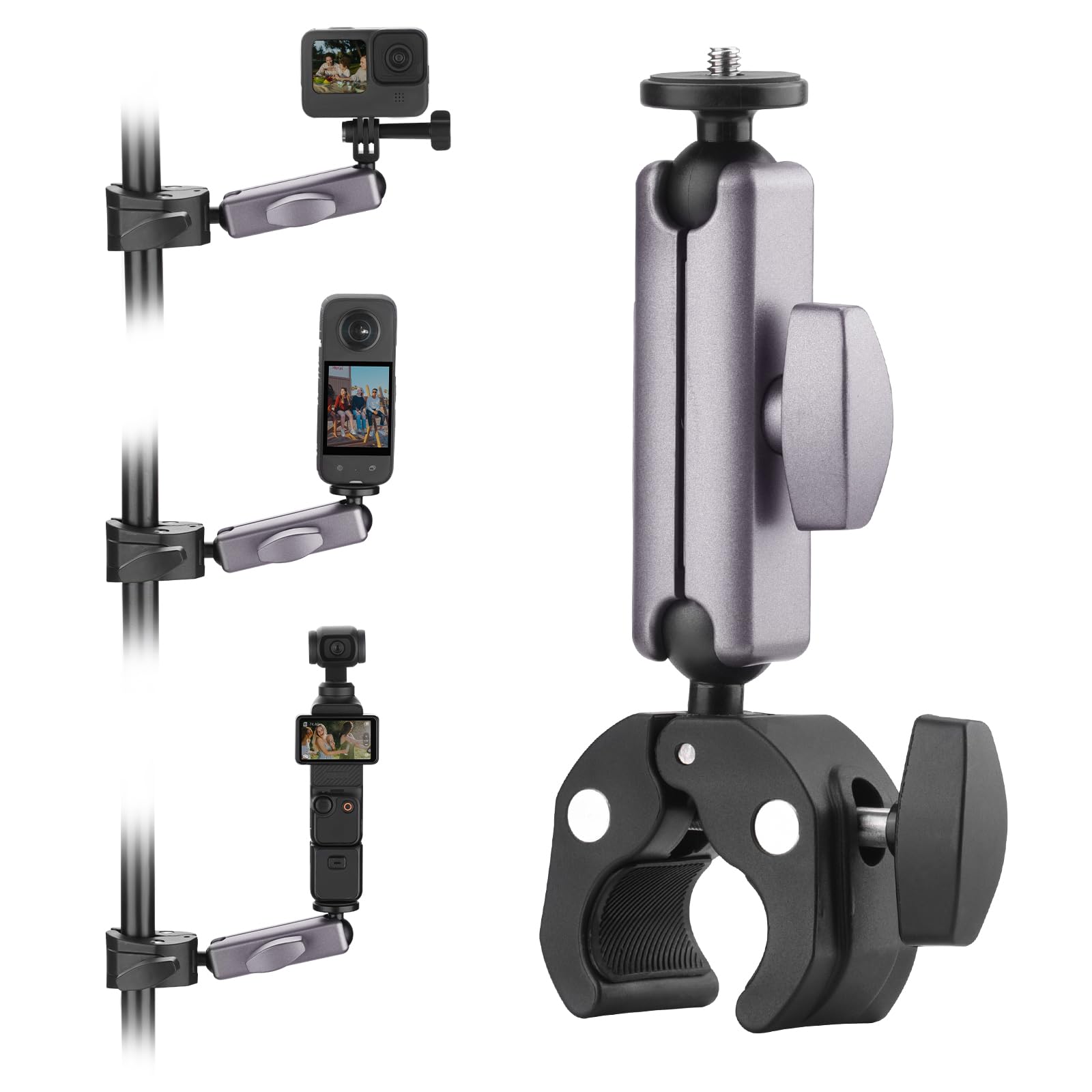 BRDRC Camera Bike Mount Clamp for DJI Osmo Pocket 3 & Insta360 X4