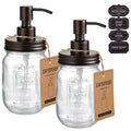 Jolof Store Mason Jar Soap Dispenser | 304 Stainless Steel & Bronze Pump