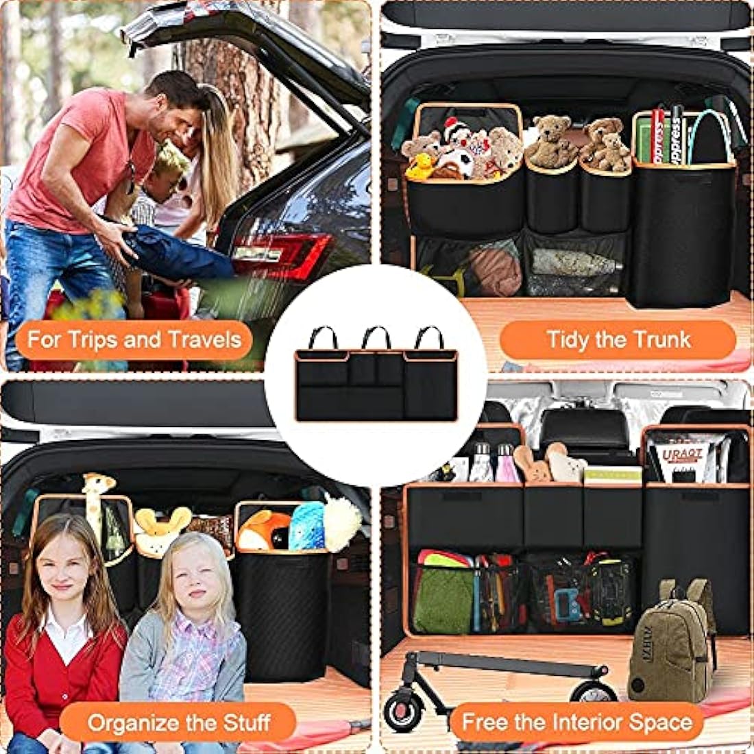 URAQT Car Boot Organiser | Waterproof 600D Oxford Backseat Storage (100x45cm)
