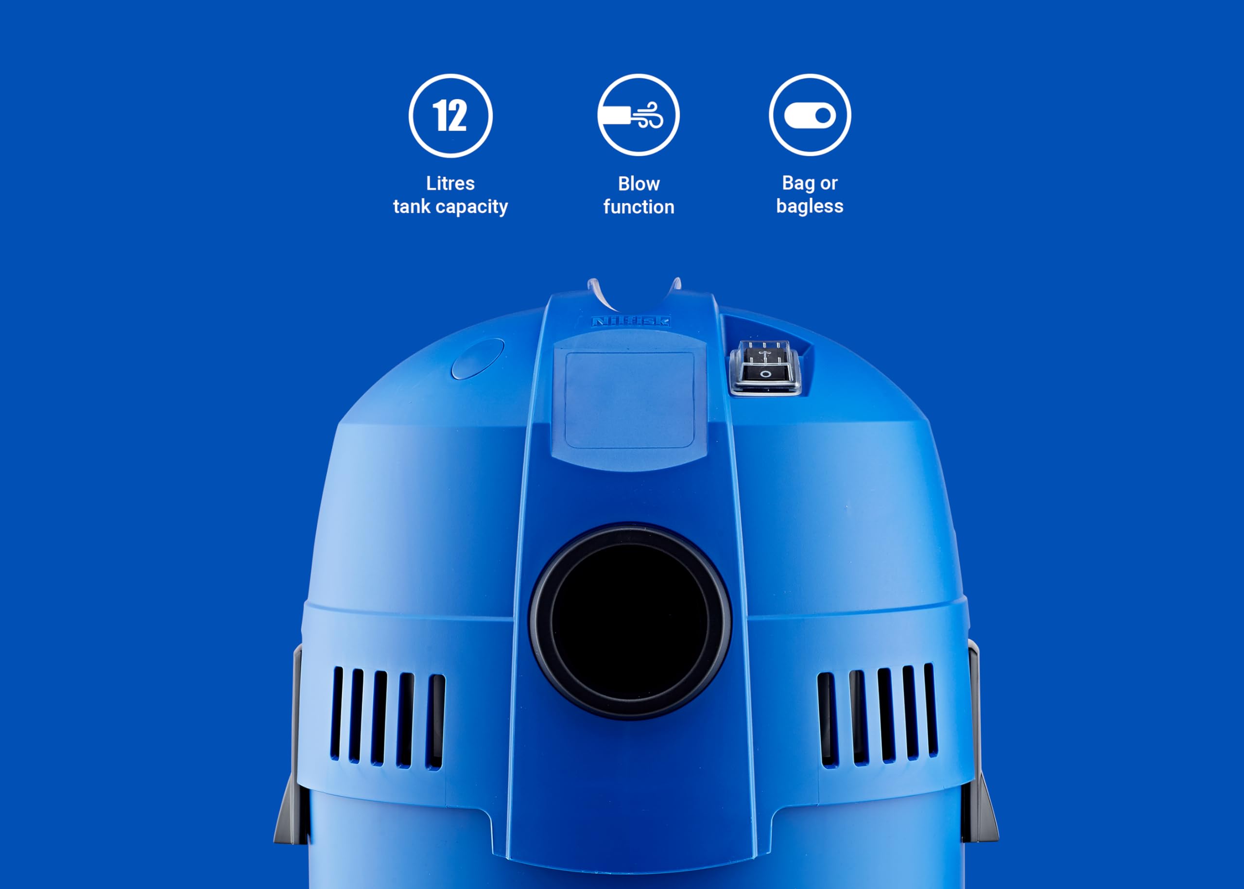 Nilfisk Buddy II 12L Wet and Dry Vacuum Cleaner | 1200W Blower Function