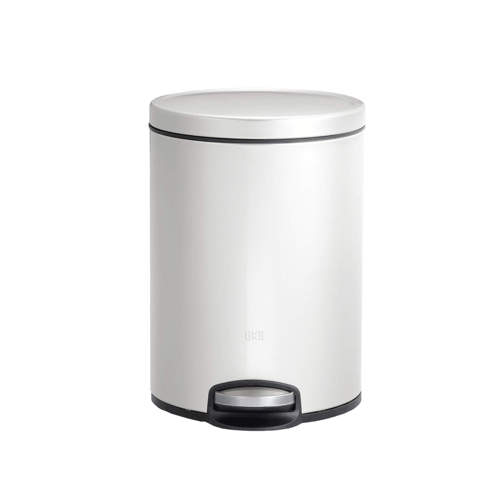 EKO Eva 5L Pedal Bathroom Bin | Soft Close Steel Waste Bin - White