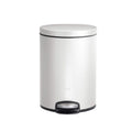 EKO Eva 5L Pedal Bathroom Bin | Soft Close Steel Waste Bin - White
