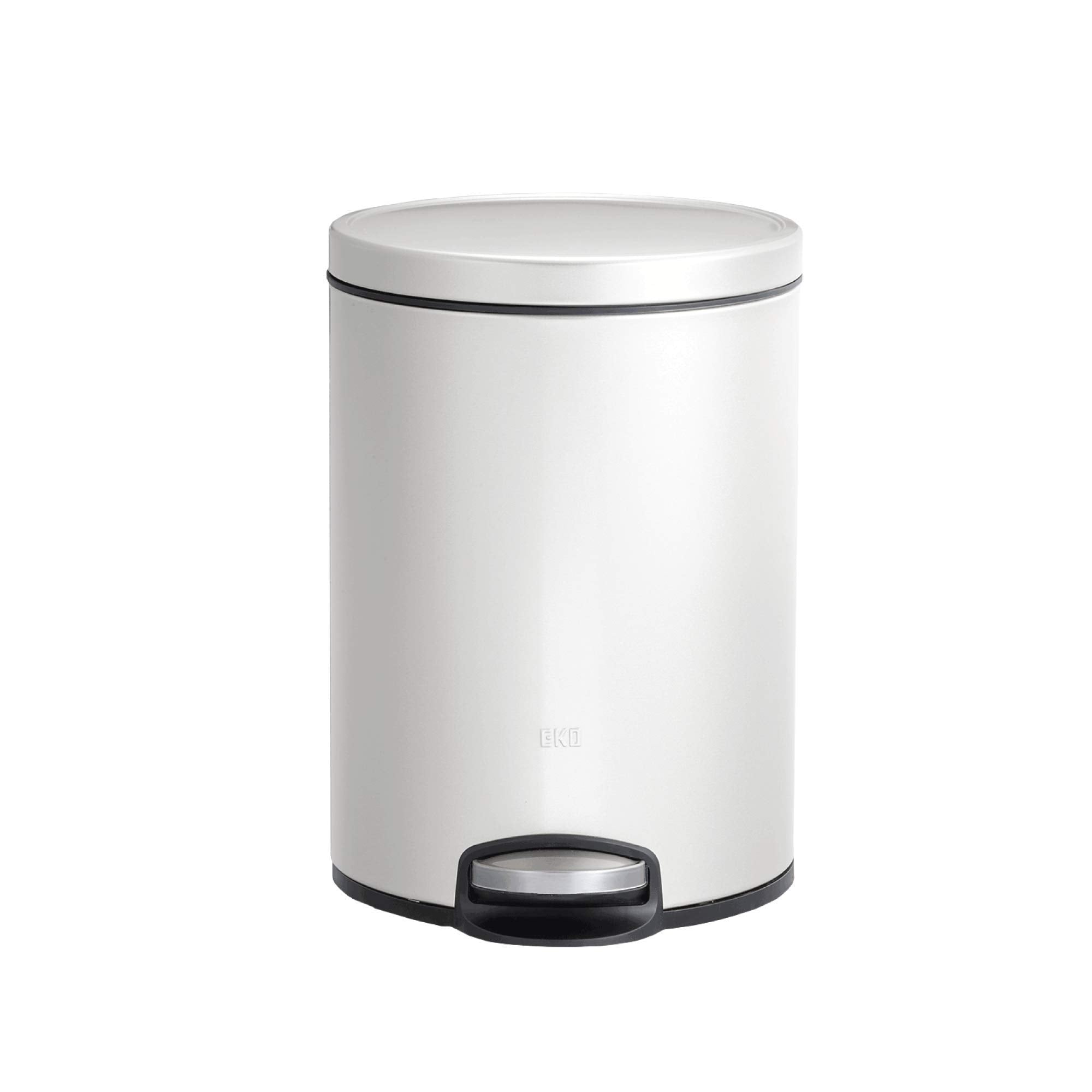 EKO Eva 5L Pedal Bathroom Bin | Soft Close Steel Waste Bin - White