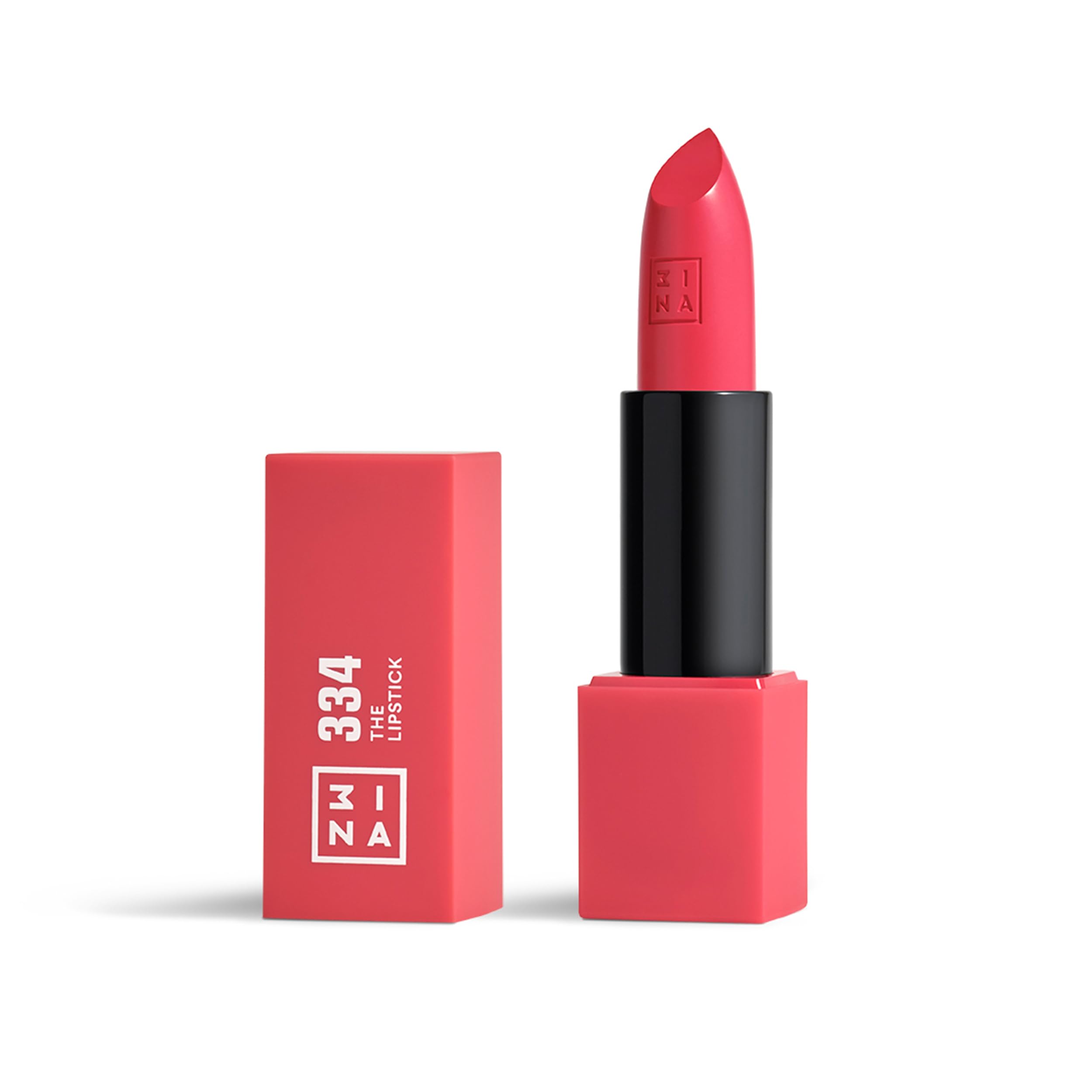 3INA MAKEUP Semi-Matte Lipstick 334 – Vivid Pink Long-Lasting Lip Colour