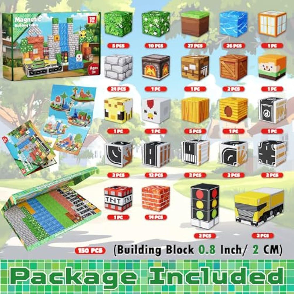 150PCS Magnetic Building Blocks – STEM Sensory Construction Toy