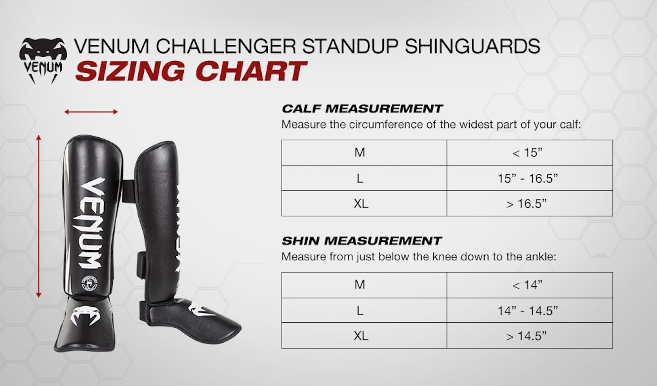 Venum Challenger Shin Guards – Lightweight MMA & Kickboxing Gear – XL