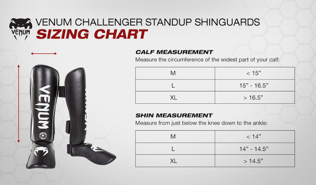 Venum Challenger MMA Shin Guards – Synthetic Leather – Black, Medium