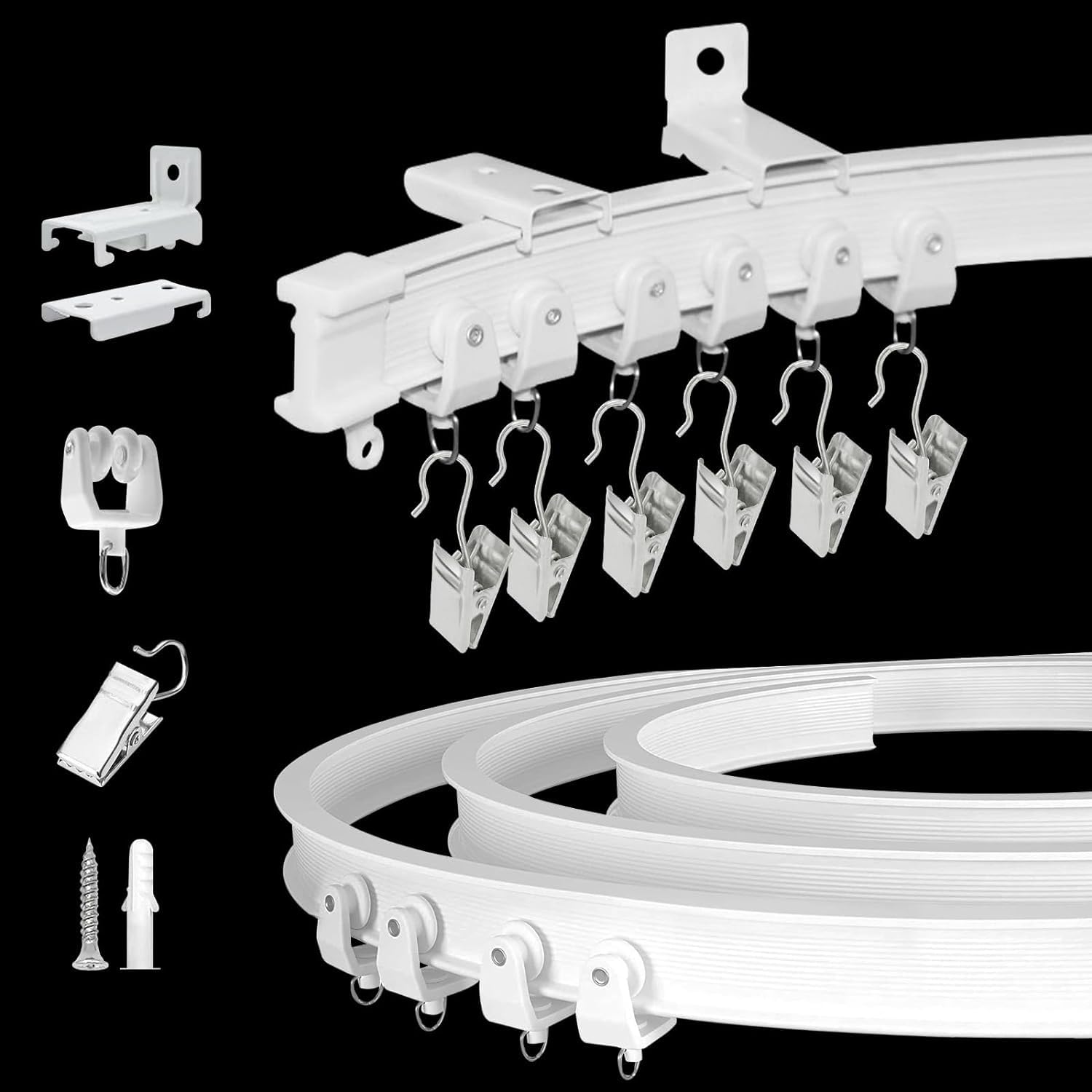 Jolof Store 12 Ft Flexible Curtain Track – Heavy Duty Ceiling & Wall Mount
