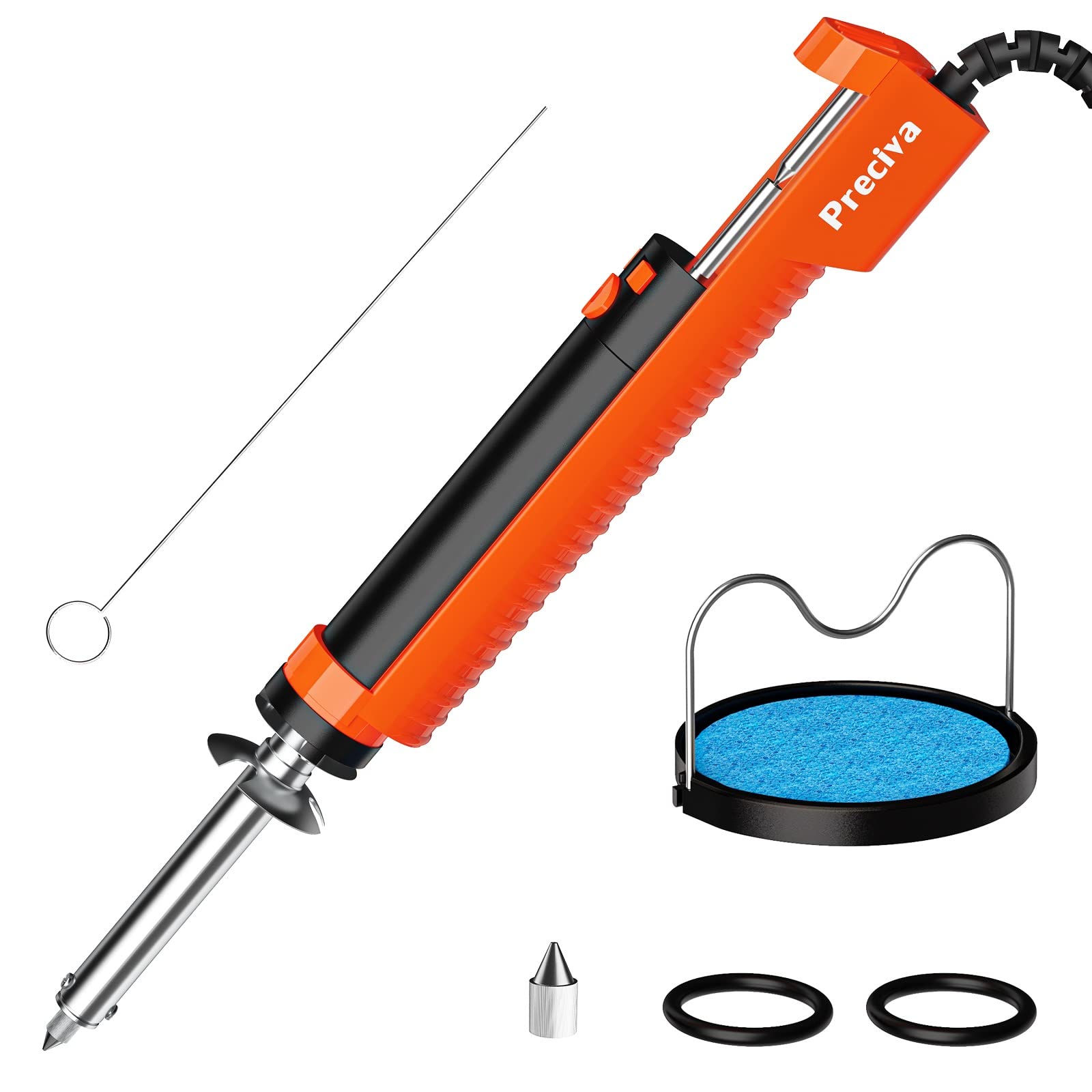 Preciva 30W Electric Desoldering Pump – Solder Sucker with 2 Nozzles