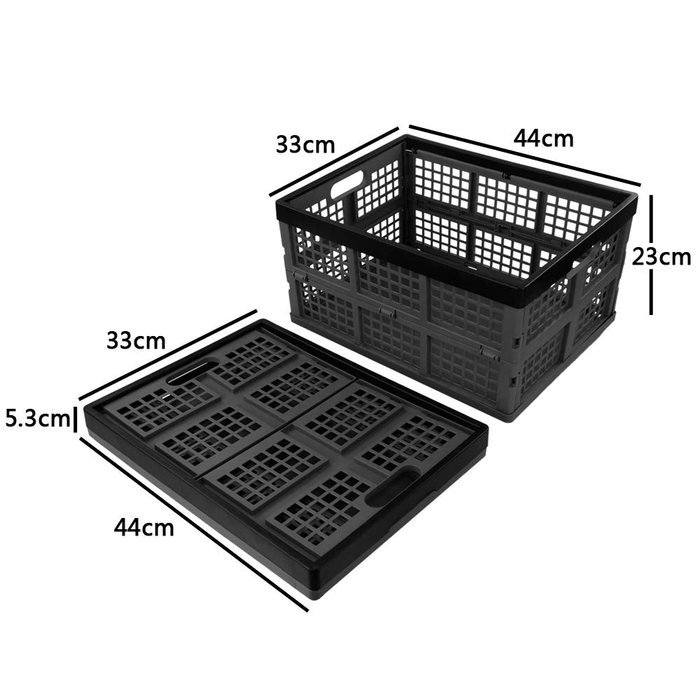 Bringer 30 L Plastic Collapsible Storage Bin, Set of 3 Folding Storage Crate Basket - image 2